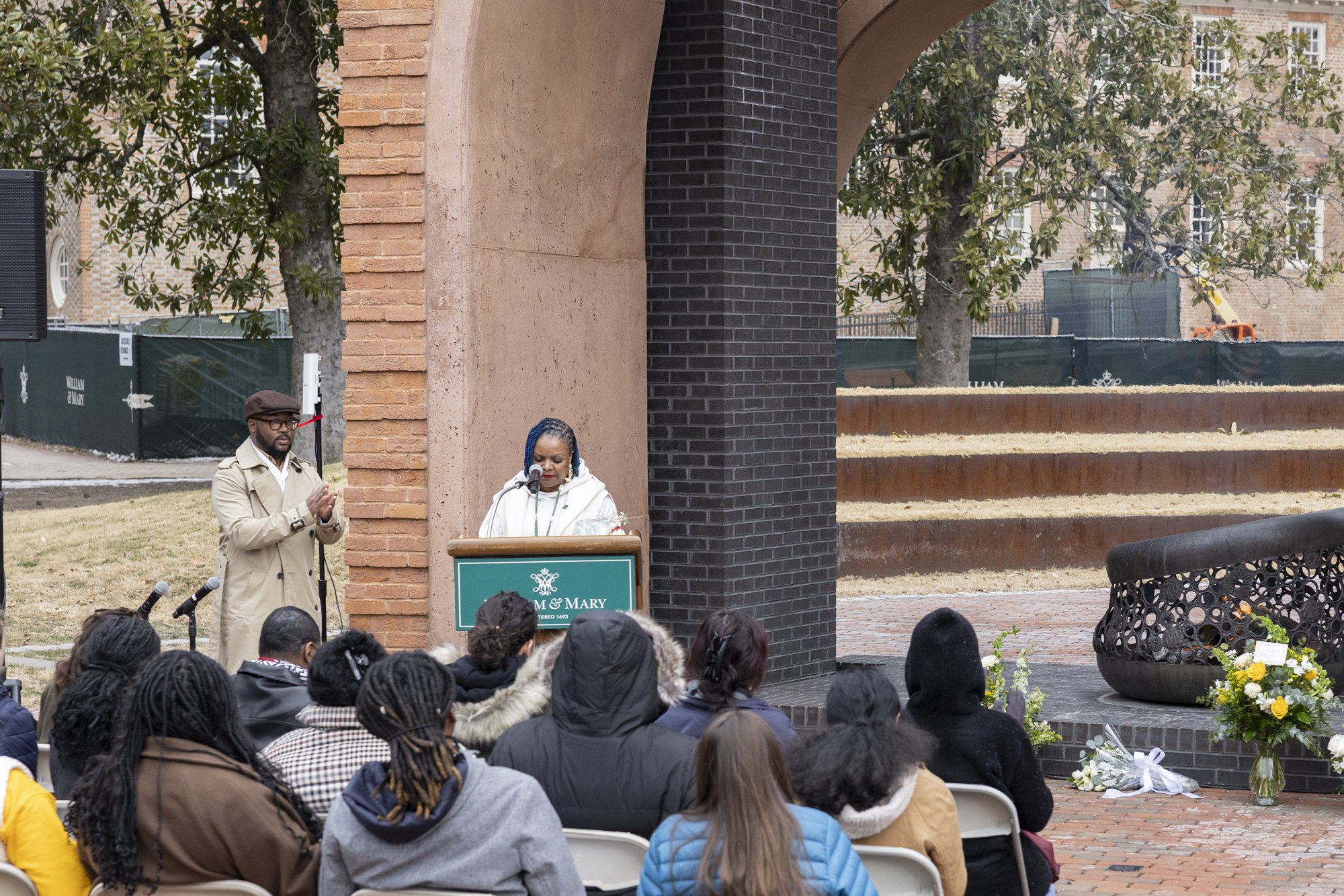 Omiyẹmi (Artisia) Green speaks during the Ancestral Remembrance Tribute at Hearth: Memorial to the Enslaved.